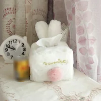 Rabbit Ear Tissue Box Napkin Storage Container Paper Holder For Living Room Office Tissue Boxes Paper Towel ganizer Home Storage 2