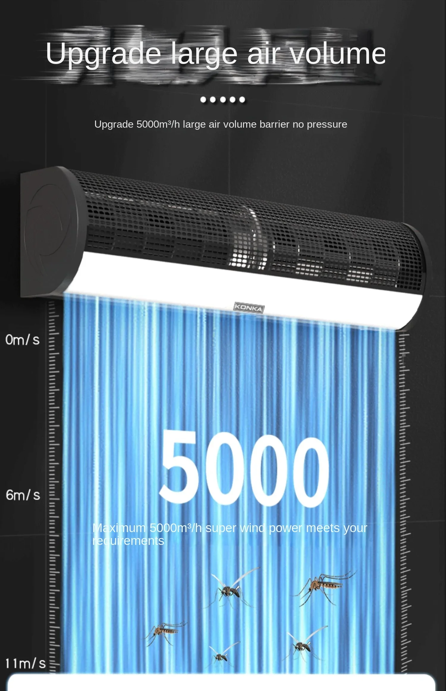 220V Commercial Air Door for Restaurants, Cafes and Shops with Fog Cloth Control
