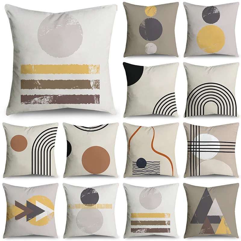 

NIGHTWISH Geometric Pattern Pillowcase Daily Use Design Home Decor Sofa Cushion Cover 40/45/50cm Happy Easter Day