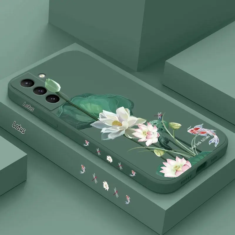 Custodia Per Telefono In Silicone Lotus Pond Scenery Per Samsung Galaxy S23 S22 S21 S10 S9 S8 Plus Note 20 Ultra 10 Plus Cover