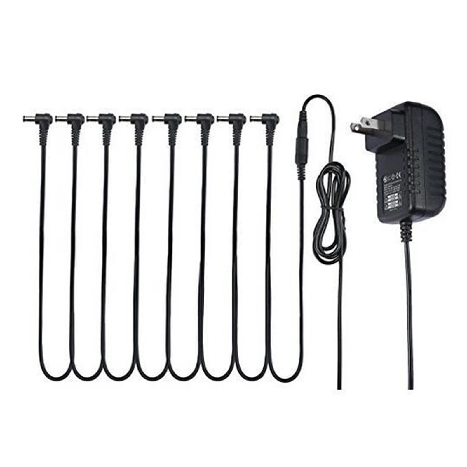 Power Supply Effect Pedal with 8-Way Cable EU plug 9V 1A AC / DC Power Adapter for Pedals with Electric Guitar Effects