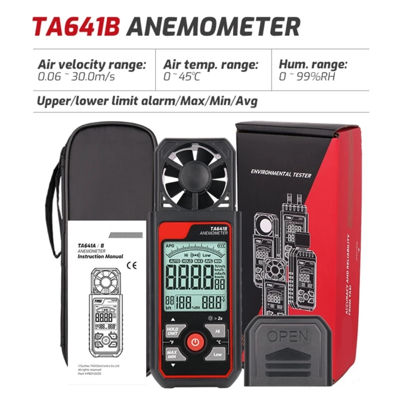 

Digital Anemometer Wind Speed Wind Power Temperature Humidity Measurement Tester