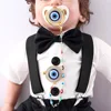White Pacifiers Evil Eye With Chain Clip Newborn Silicone Pacifier Gold Bling Infant Nipple BPA Free Baby Chupetero 2