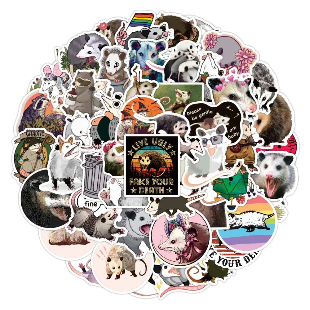 

10/30/50PCS Cartoon Animal Possum Family Didelphidae Graffiti Waterproof Sticker Creative Trend Decorative Decal HelmetWholesale