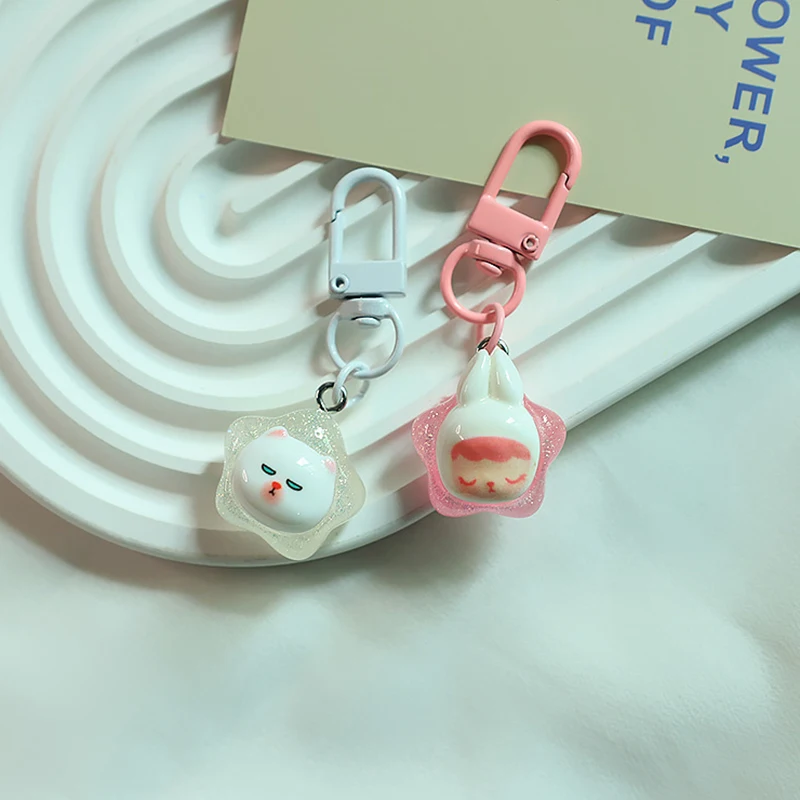 

Resin Cartoon Small Moe Grain Dharma Keychain Earphone Case Decoration Bag Bag Pendant Accessories