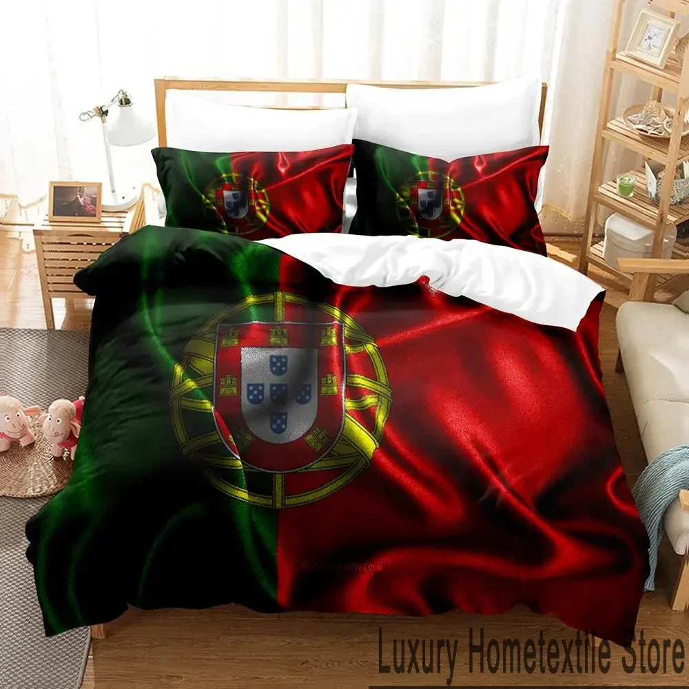 3D Print Portugal Flag Bedding Set Boys Girls Twin Queen King Size Duvet Cover Pillowcase Bed boys Adult Home Textileextile 3