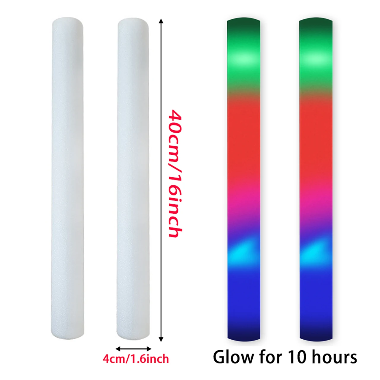 LED Glow Sticks Bulk Colorful RGB Glow Foam Stick Cheer Tube Dark Light for  Christmas Birthday Wedding Party Supplies Wholesale - AliExpress