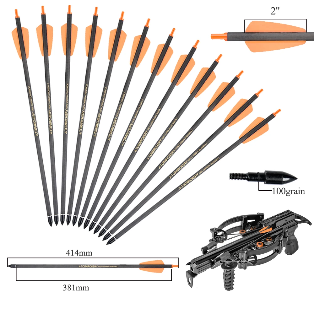 Premium Crossbow Bolts with Replaceable Arrow Tips - Pack of 12/24, 15-Inch, Spine 350, Ideal for Archery and Outdoor Hunting