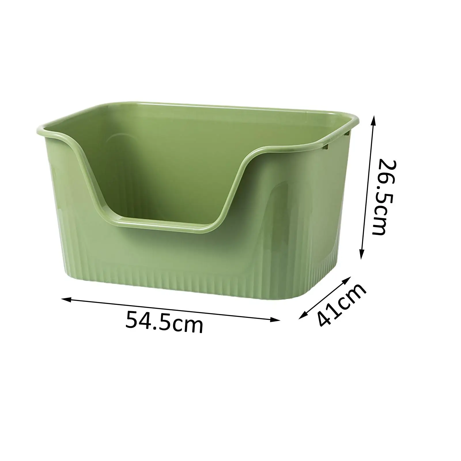 Open Top Pet Litter Boxes Cat Litter Container Bedpan U Shape Lowered Front