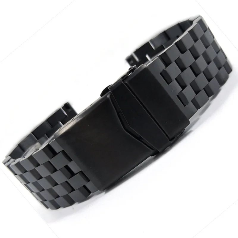 

For Rolex Watches Accessories 316L Stainless Steel Bracelet 5 Beads Tank Strap Men Silver WatchBand Safe Buckle 18 20 22mm