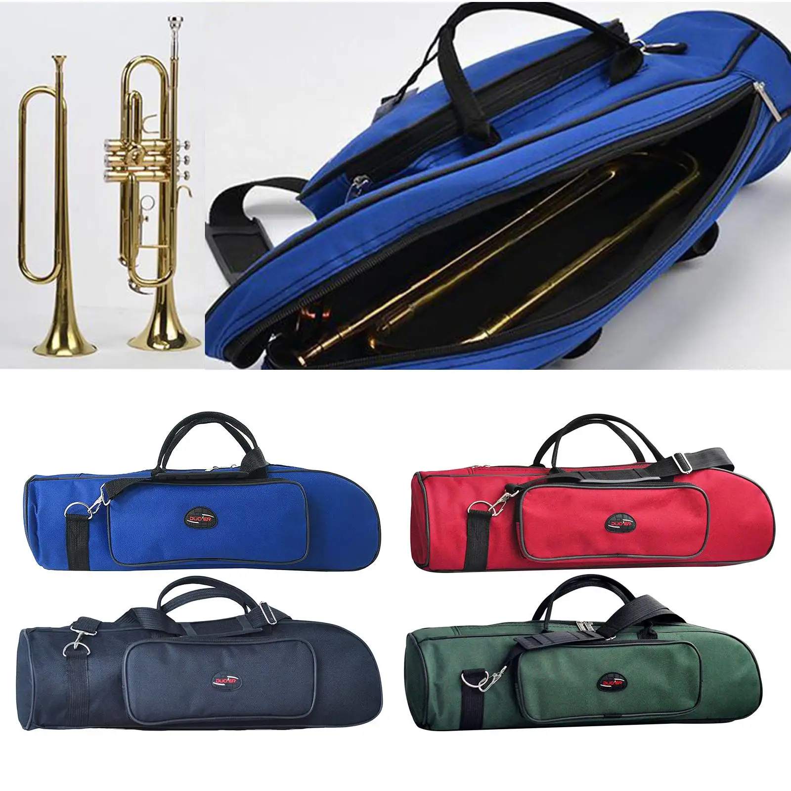 Travel Concert Trumpet Carry Case 600D Oxford Zipper Padded Shoulder Bags