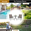 3 PCS Bistro Conversation Patio Pub Dining Set W/ 2 Folding Chairs & Glass Table 5