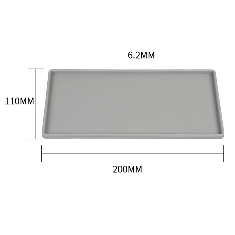 Silicone Flat Tray Square Anti-slip Bathroom Soap Tray Coffee Tea Cutlery Holder 5