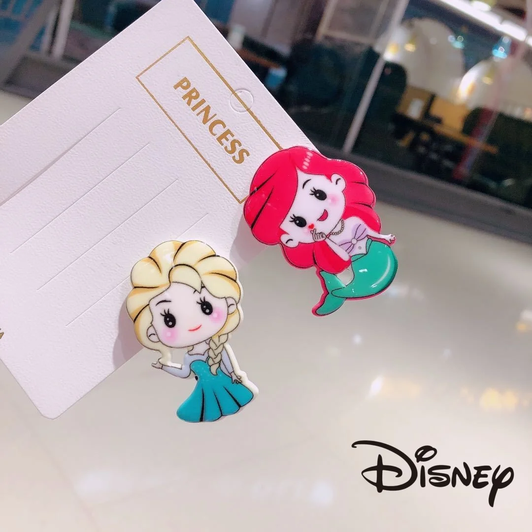 

Disney Frozen Hairpin Action Anime Figures Elsa Princess Snow White Hairpin Cute Cartoon Acrylic Hair Banger Clip Ornaments Gift