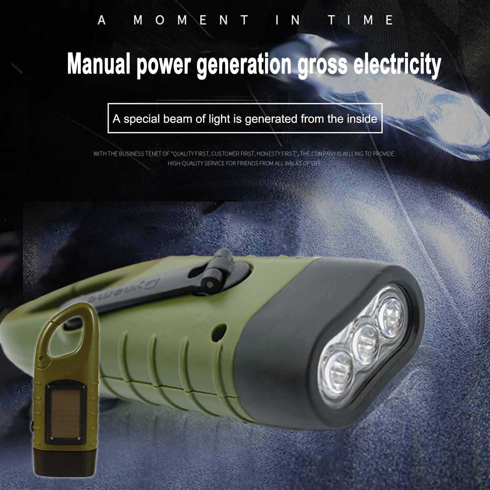 Hand Crank Flashlight Manual Flashlight Charging Torch Survival