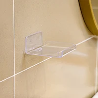 1/2pcs Wall Shelves Acrylic Storage Rack Small Clear Shelf Display Ledges Adhesive Hanging Shelves For Surveillance Camera 1