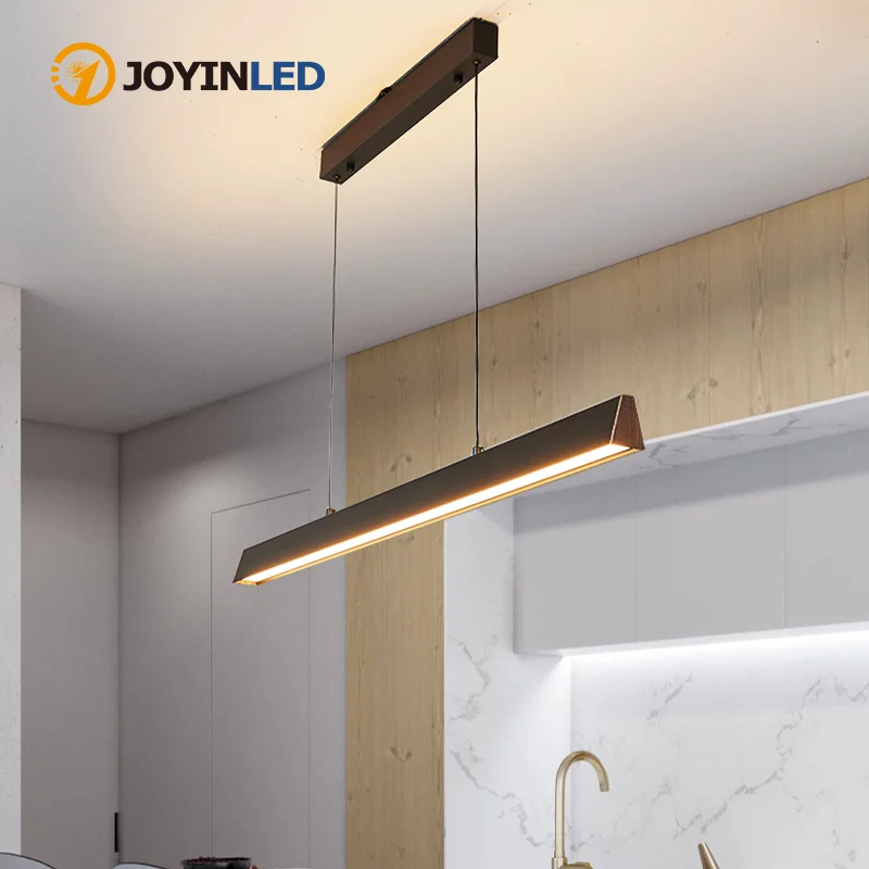 

Nordic Led Pendant Lights Dining Table Black Hanging Lamp Light Fixture for Kitchen Chandelier Modern Minimalist Lines
