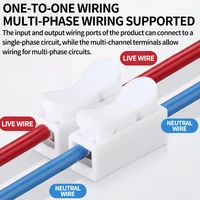 100pcs 2/3 Pin Push-in Spring Loaded Connector, CH2 CH3 5A 250V Wire Cable Connector for Electrical Lighting 2