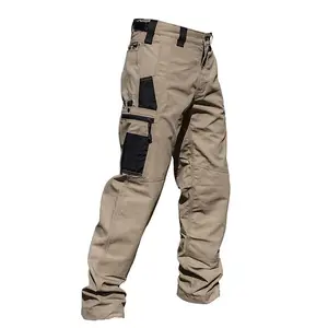 Pantalones cargo para hombre, pierna recta, con cremallera, pantalones de  trabajo con bolsillo, cintura elástica, overoles modernos de viaje