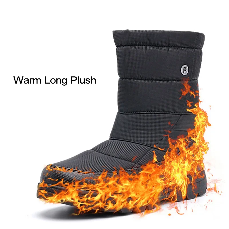 Men's Waterproof Mid-calf Warm Plush Boots 1