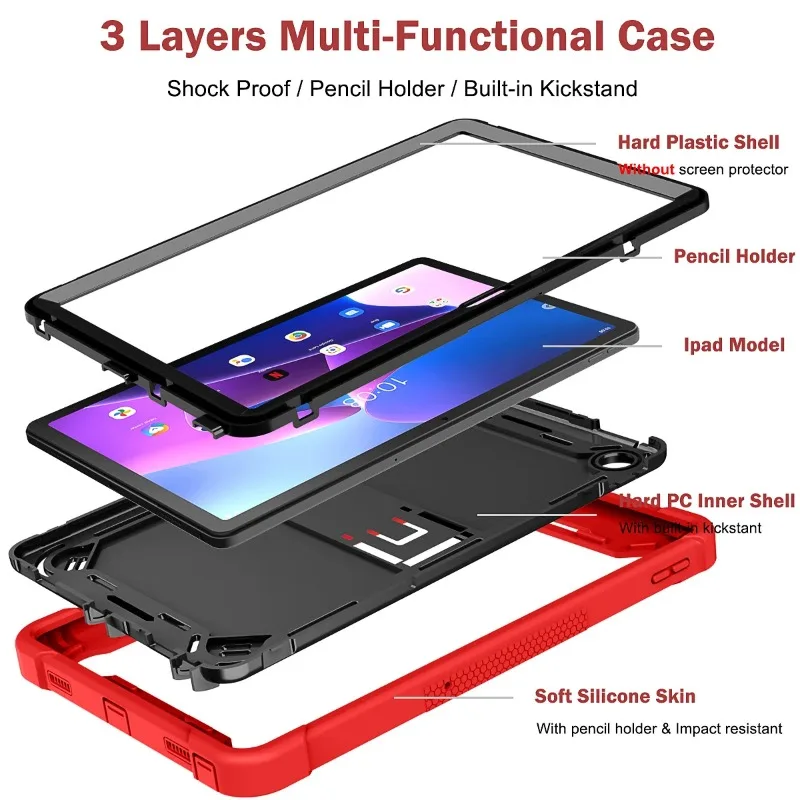 Rugged Armor Shockproof & Dustproof Tablet Case with Stand