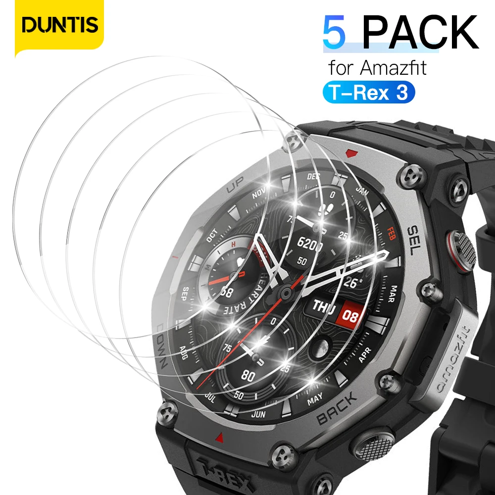 4-Pack Tempered Glass Screen Protector For Amazfit T-Rex 2 - 9H Hardness Anti-Scratch Protection