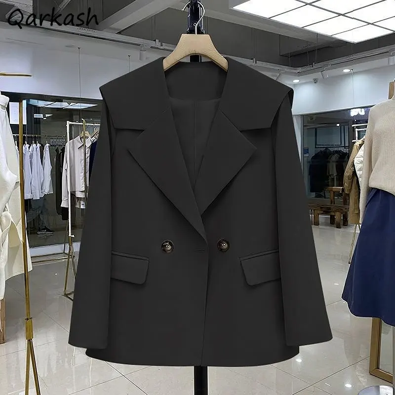 

Blazers Women Baggy Designer Sailor Collar Ins Temper Personal Casual Office Ladies Korean Fashion Aesthetic Pure Clothes Simply