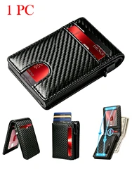 Luxury RFID Blocking Cardholder Wallet with ID Slot - Perfect Gift (Carbon Black)