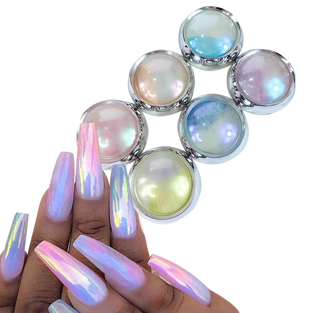 

Bottle/Jars Set Aurora Mermaid Nail Powder Glitter DIY Nail Powder Chrome Dust Aurora Effect Pigment Nail Supplies Powder