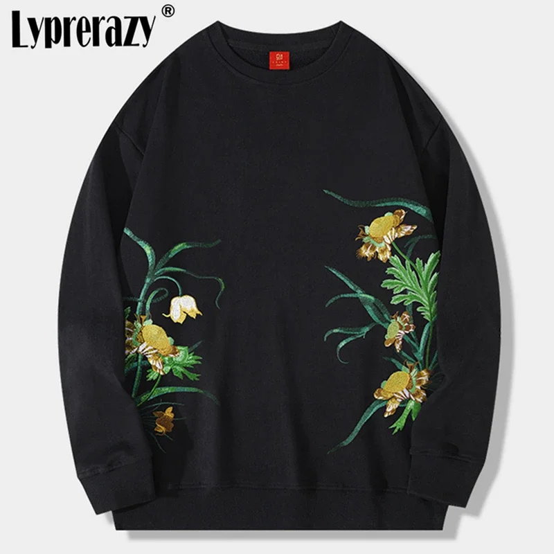 

Lyprerazy новый цветочный вышивка в китайском стиле мужской осенне-зимний хлопковый пуловер в национальном стиле топы