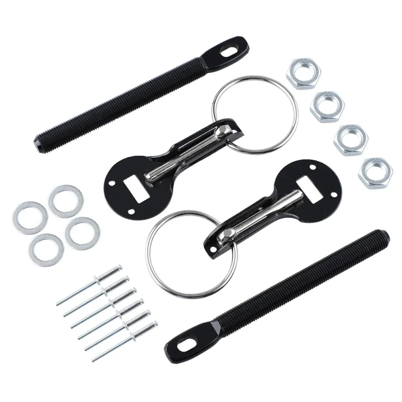 Kit perno cofano Perni cofano cofano universale Kit chiusura chiusura a scatto Kit chiusura chiave perno corsa in alluminio Accessori auto Sostituisci