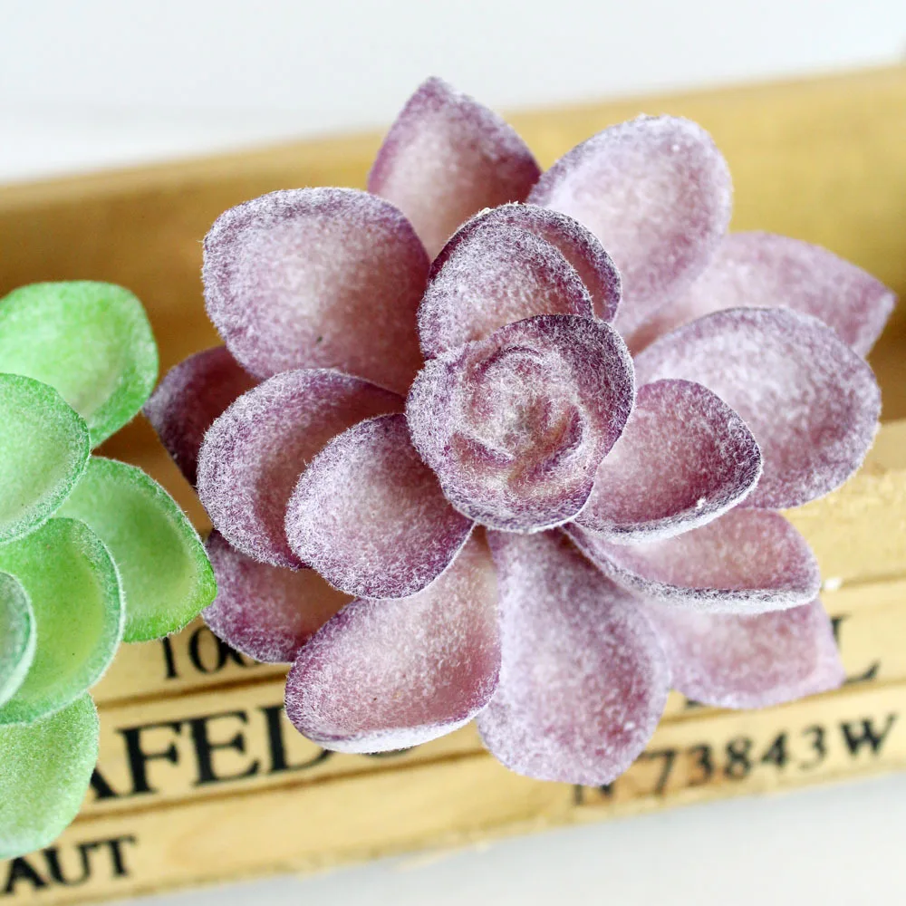 Vibrant Purple Flocking Artificial Succulent Decor