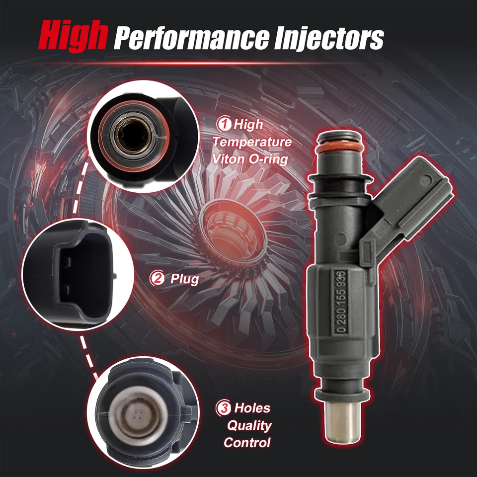 Set of 4pcs 23250-0D020 Fuel Injectors For Toyota Corolla 2001