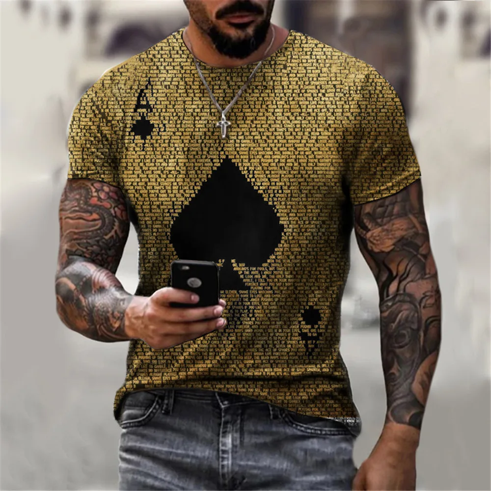 shirts for men Poker Graphic T Shirts For Men Clothing Camisetas Tops Tee Ropa Hombre Streetwear Camisa Masculina Verano Roupas Koszulki full t shirt for men