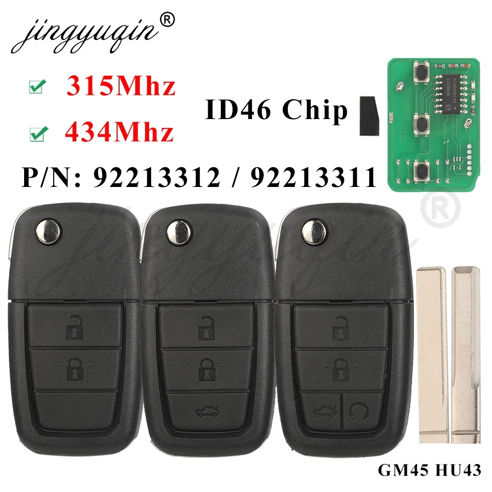 Jingyuqin 315/433 MHz ID46 Flip Remote Auto Schlüssel für Chevrolet Caprice Lumina Holden Commodore VE 2006-2013 – Detail 1