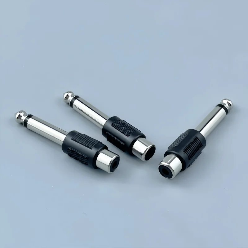 6.5 Male to RCA Lotus Female AV 6.5 Mono Mixer Audio Adapter Plug for DIY FM Microphone 1/2 pcs
