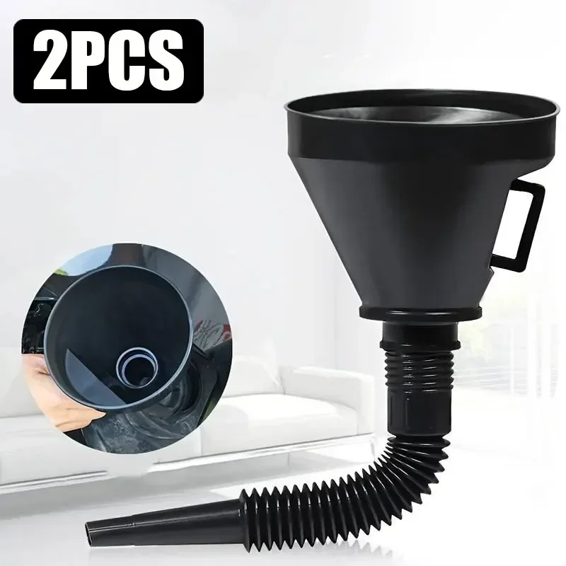 Flexible Car Fuel Funnel W/Built - in Filter, Anti - Spill, for Gas/Diesel, Essential Auto Refuel Accessory