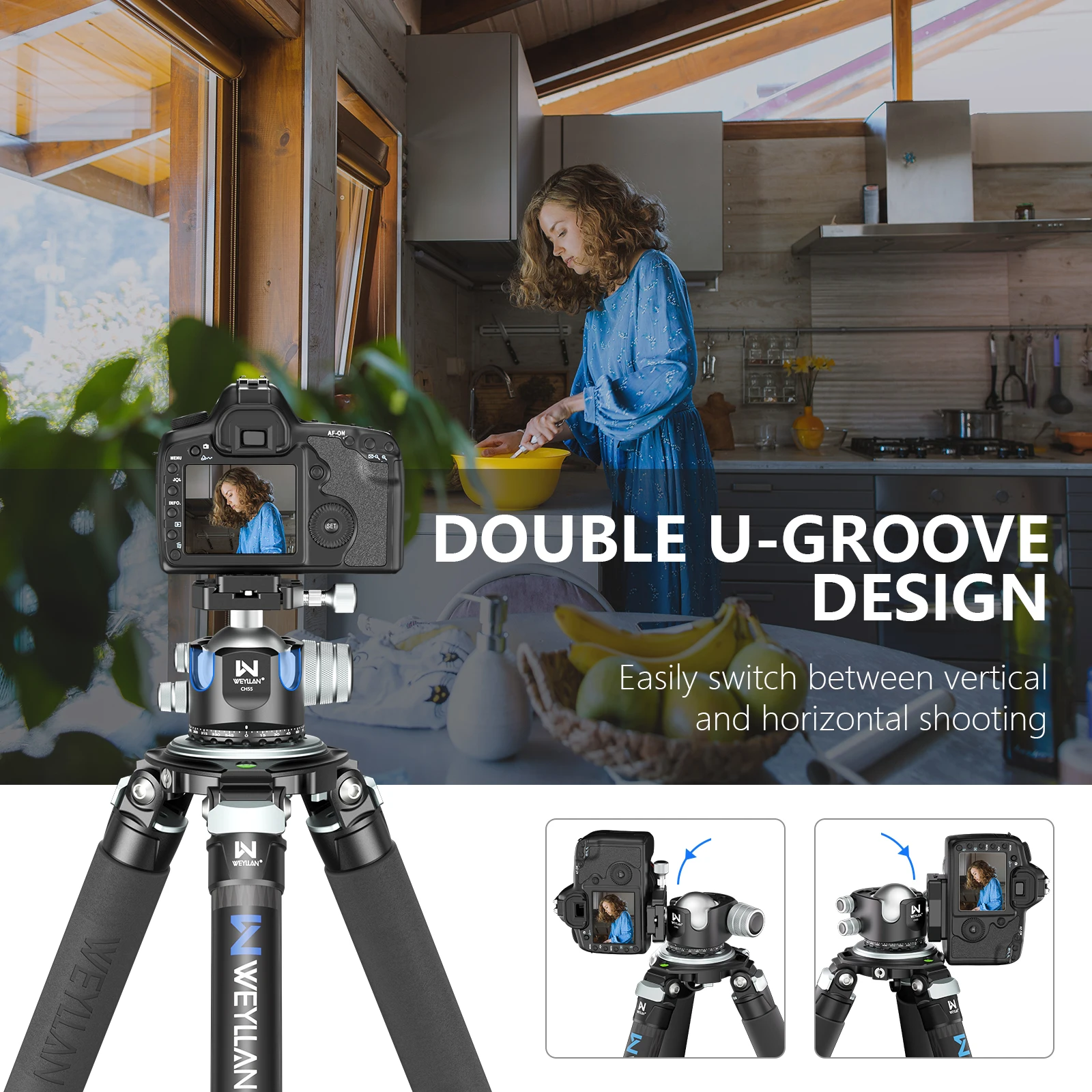Tripod Head 55mm Aluminum 360&deg; Panoramic 1/4 Tripod Ball Head Mount Arca Swiss Quick Release Plate Camera Momopod Video Ballhead