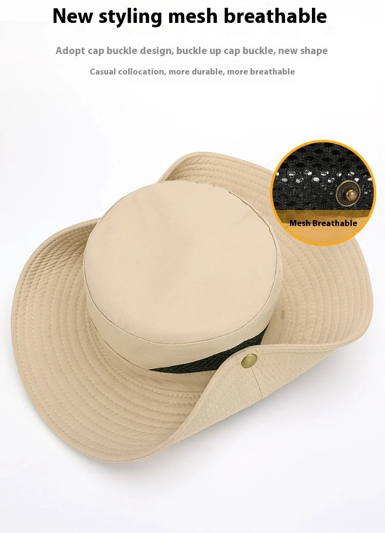 Description Picture 6 of itemMen'S Summer Outdoor Fishing Cap Breathable Sun Protection Large Brim Hat Fishing Sunshade Mountain Climbing Hat Xmz74