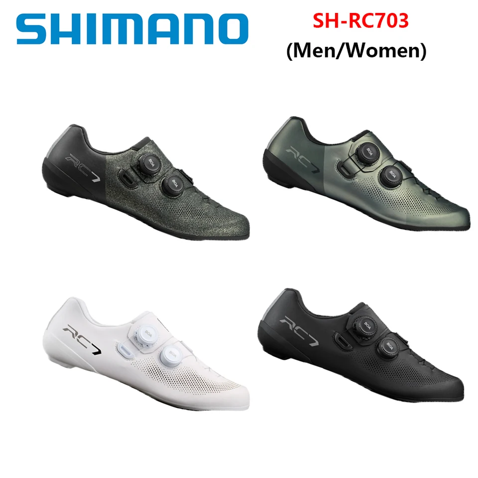 Chaussures De Route Shimano RC7 Carbone Blanc Taille 44 (US 10) - Neuf, SPD-SL, Large