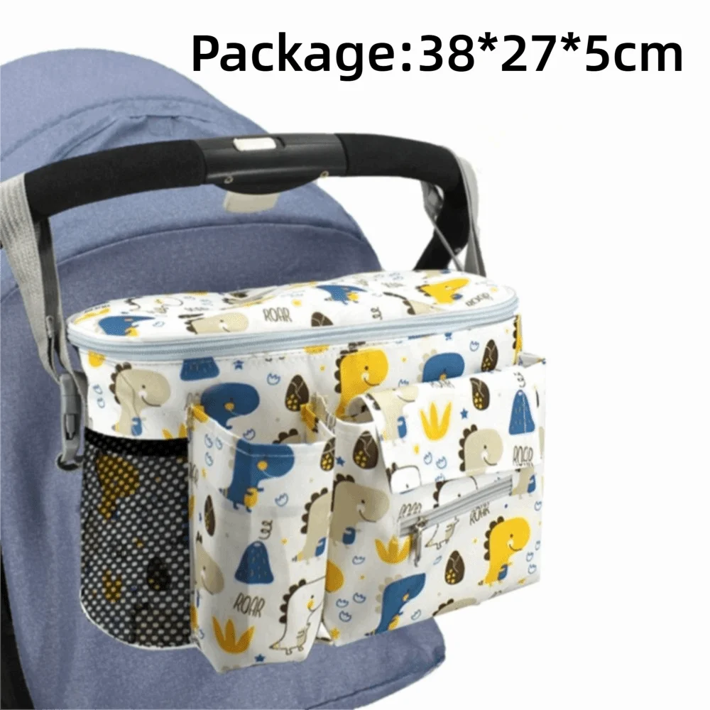 Oxford Cloth Baby Stroller Bag Printed Cartoon Multi-functional Diaper Bag Large Capacity Storage Basket Pushchair Use