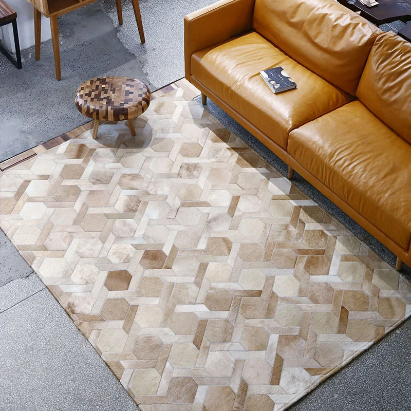 American Style Luxury Patchwork Real Cowhide Rug Natural Handmade Carpet for Living Room Bedroom Decoration Large Carpet - Image 2
