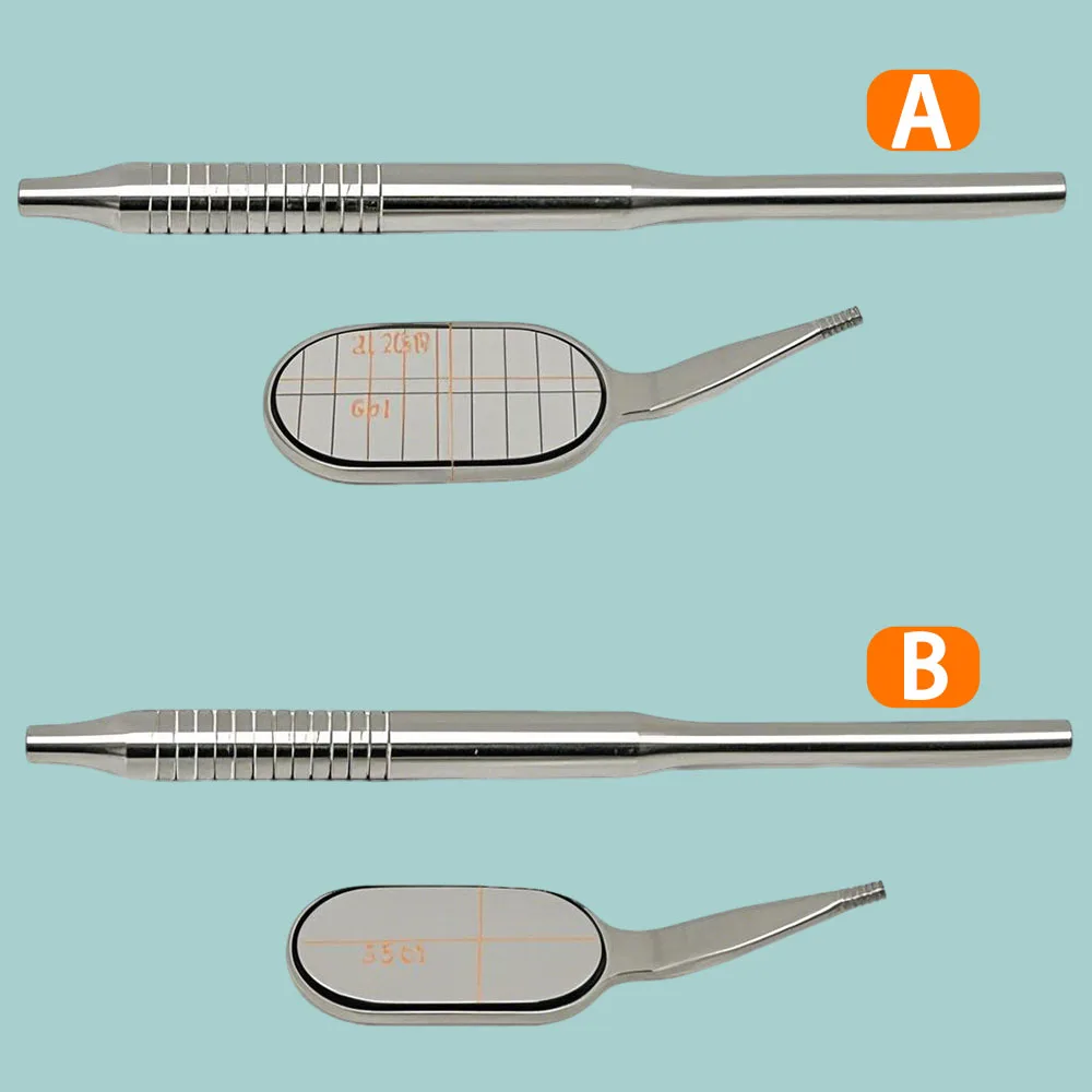 Long Anti-Fog Rhodium Dental Mouth Mirror, Shaped Reflectors with ...