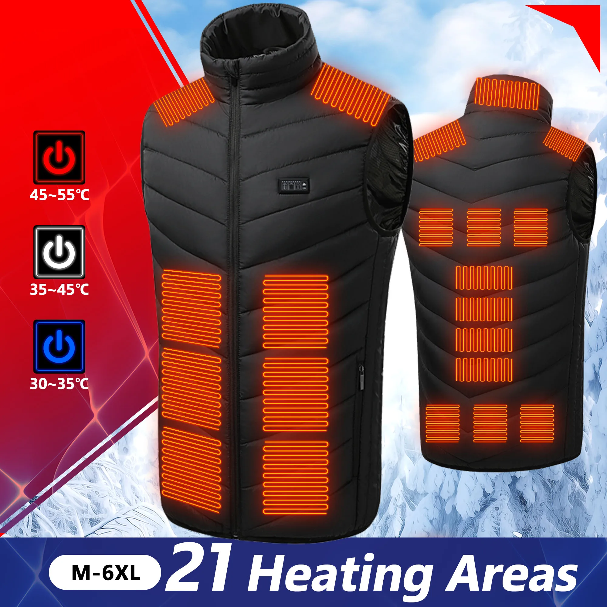 Heated Jacket 21 Electric Heated Sportswear Coat USB Heating For Outdoor Activities Lightweight Comfy