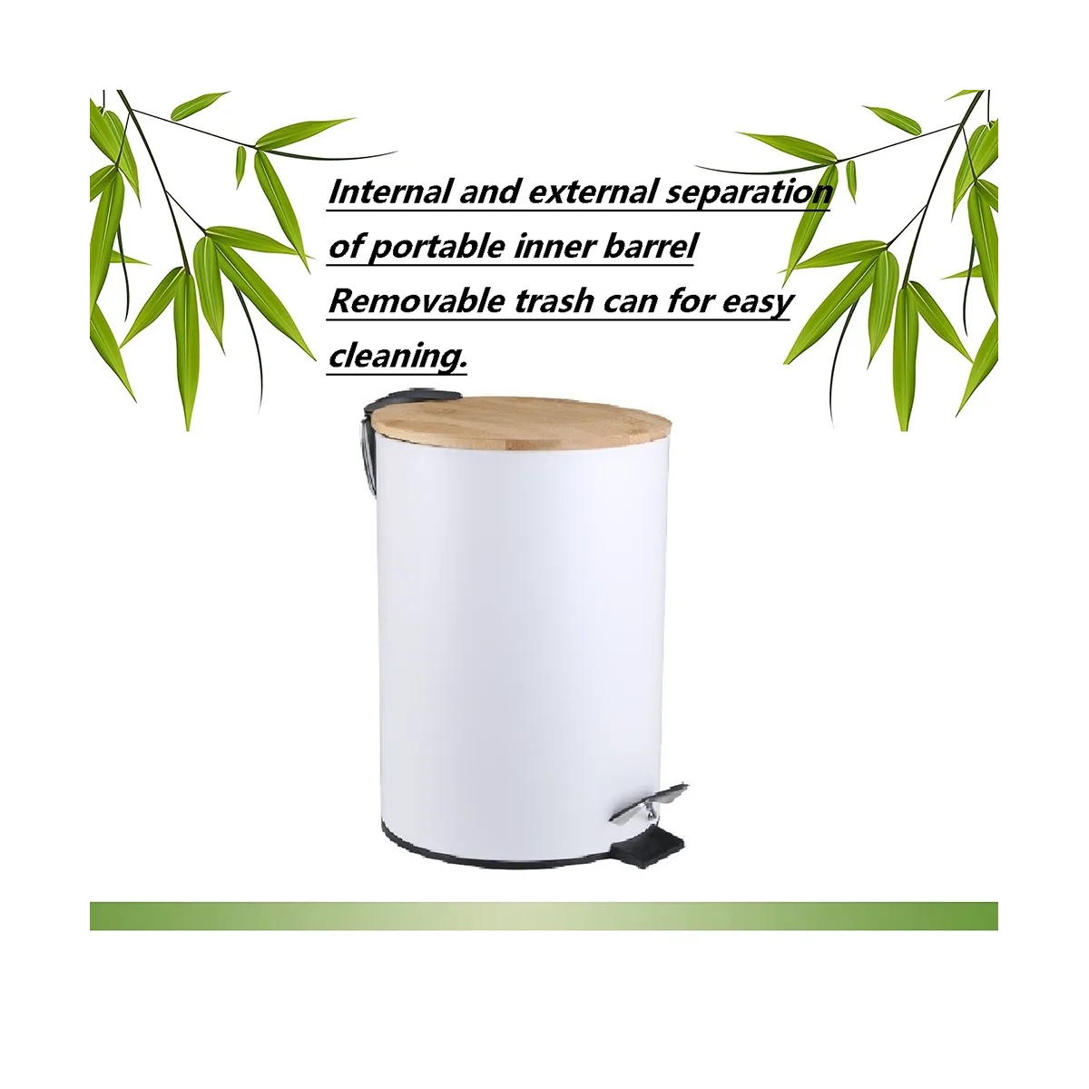 

Black Bathroom Trash Can - Small Trash Can with Lid for Bathroom - Stainless Steel Bathroom Garbage Can with Lid