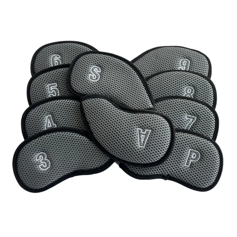 Golf Irons Head Covers 10pcs/set Two Sides Numbers Mesh Golf Iron Headcovers 5 Colours Golf Club Head Cover 2