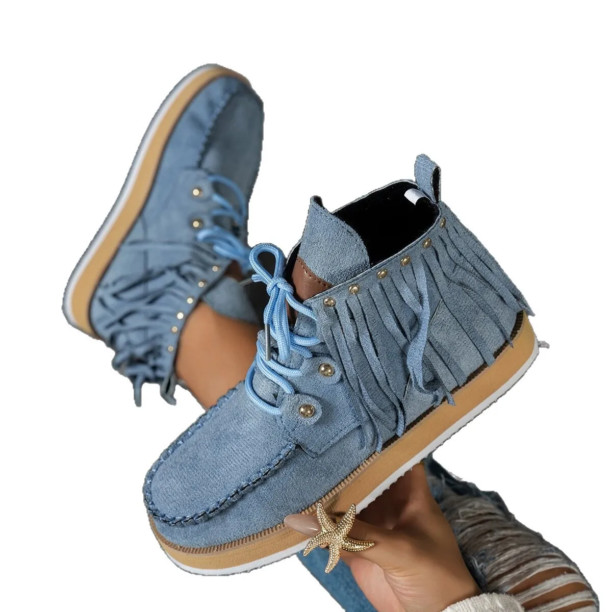 Fashionable New Round Toe Comfortable Thick Sole Non Slip Casual Short Boots Winter Suede Plus Size Horse Boots for Women