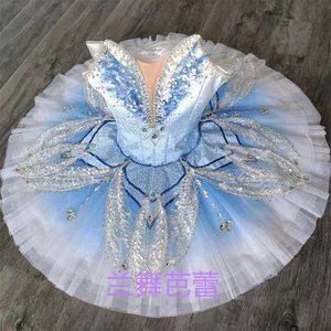 Professional Exclusive Custom Size 12 Layers Kids Girls Women Adult Sparkle Performance Wear Graliant Blue Ballet Tutu Costumes
