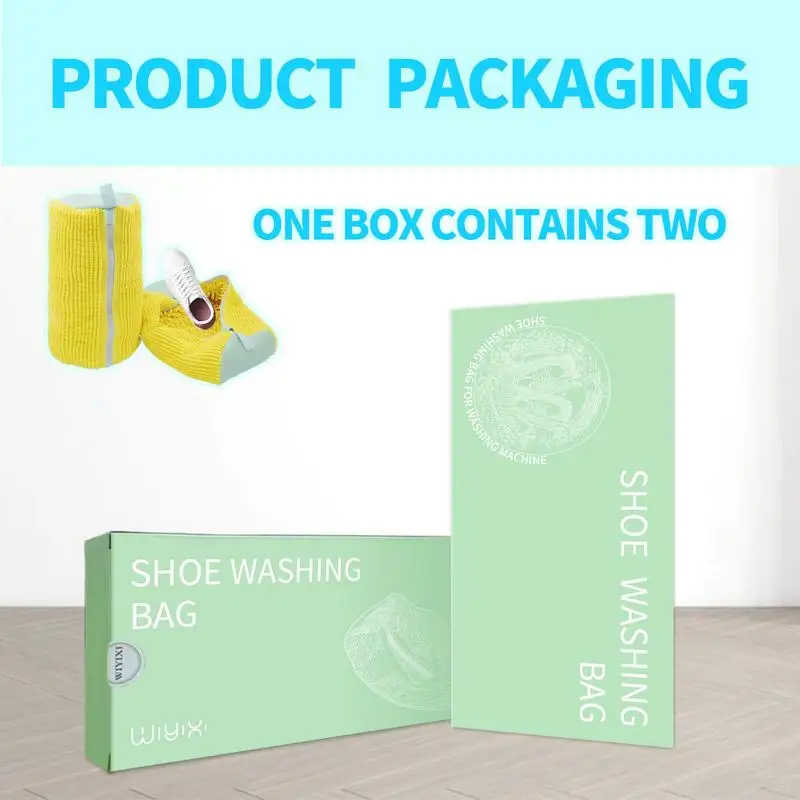 Reusable Mesh Shoe Washing Bag for Washing Machine - 2-Pack Laundry Protector with Gift Box, Durable Footwear Wash Accessories 2