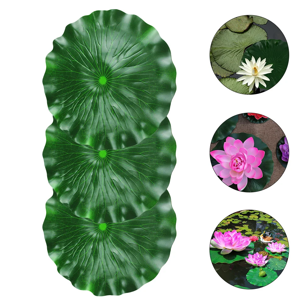 

3 Pcs Simulated Lotus Leaf Garden Leaves Simulation Plant Artificial Eva Novel Photo Props Plastic Ornaments